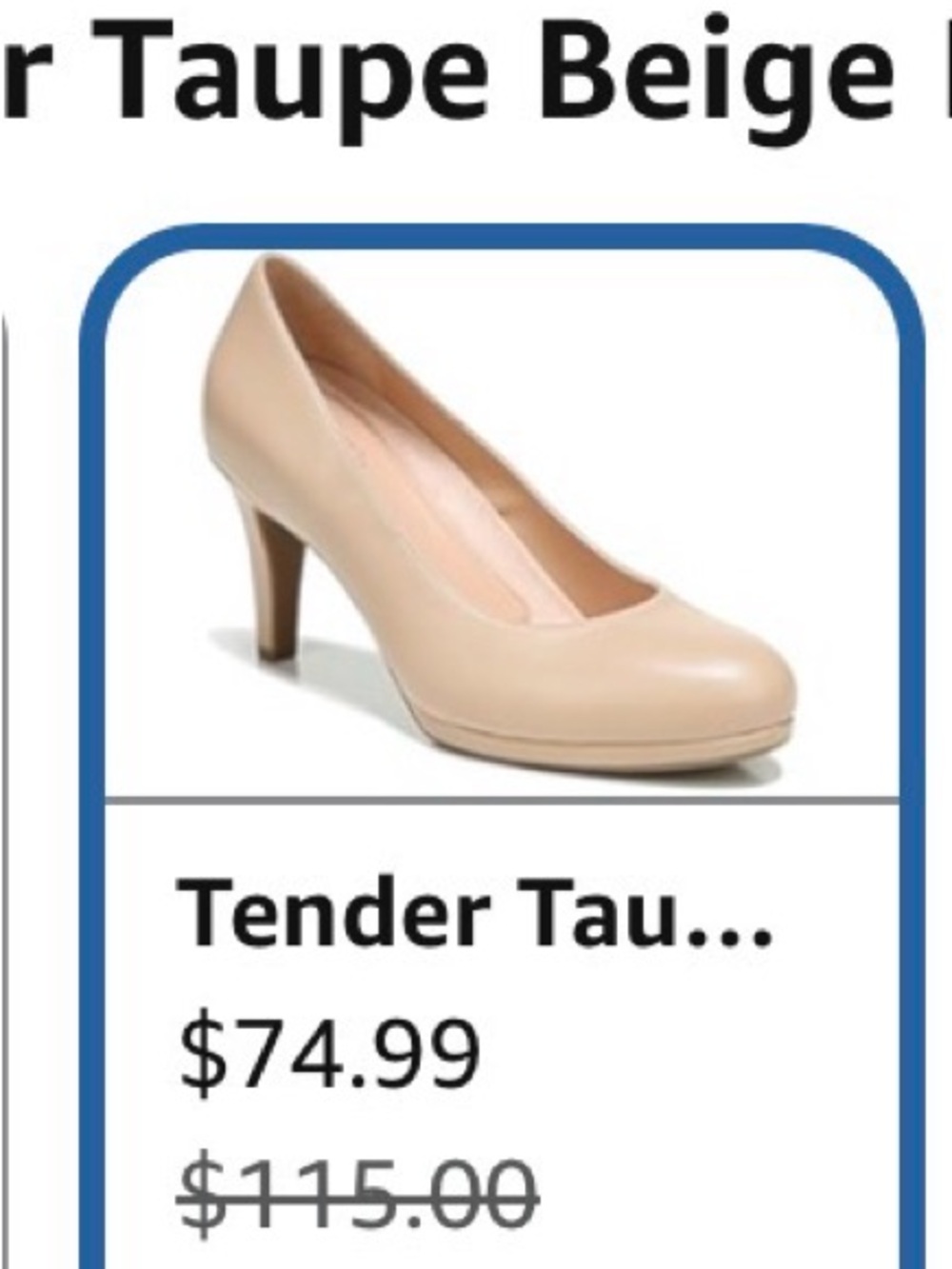 Naturalizer Soft Beige Leather Round-Toe Pumps